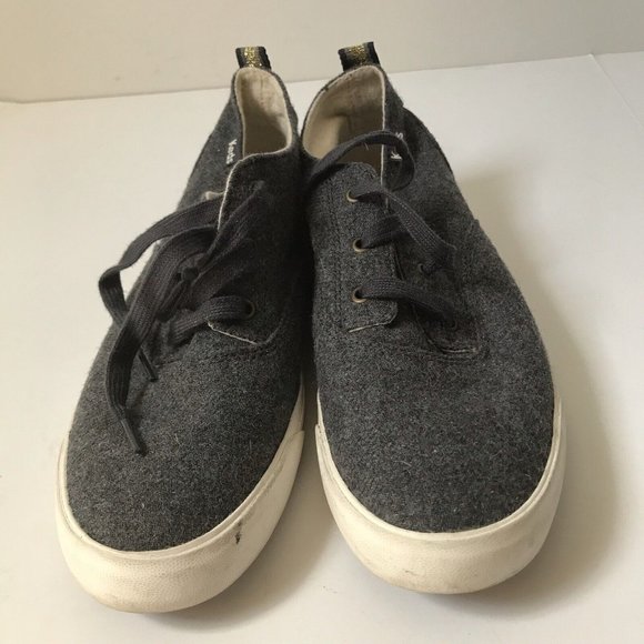 Keds Shoes Keds Triumph Gray Wool Flannel Mid Top Shoes Casual Non